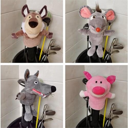 Animals golf headcover golf club fairway wood cover fw WOLF RABBIT MOUSE DINOSAUR PIG