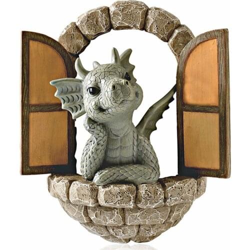 Resin Garden Decorations Window Dinosaur Shaped Artware Decorative Tools Home Decor for Backyard Park