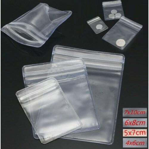 100PCS Transparent Self Sealing Thick Plastic Bag Handicrafts Electronic Components Coin Storage Bag 4x6/6X8/7X10/5X7CM