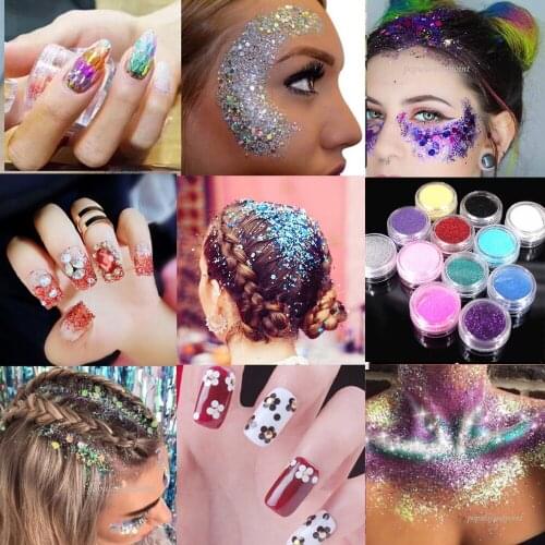 Powder- Glitter Powder- 50 grams Ultra Fine Holographic Glitter 1/128”Glitter Powder for Nails Body Face Tinsel Polish Slime