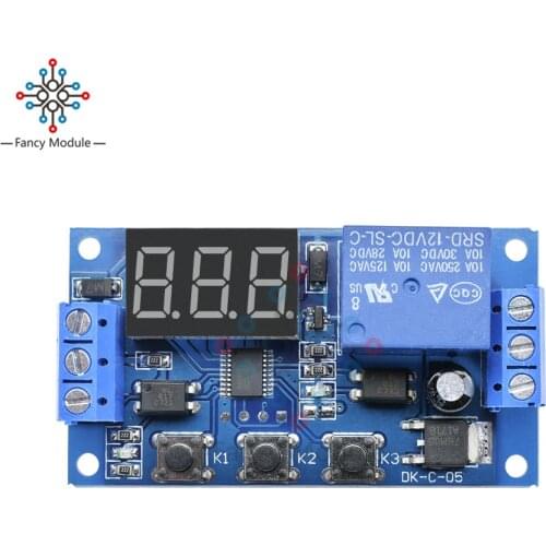 Time Delay Relay DC 12V 24V LED Display Relay Module Switch Trigger Time Delay Relay Circuit Timer Cycle Adjustable