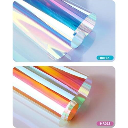 Laser Colorful Window Glass film Decorative Color Iridescent Rainbow Effect Window Self-adhesive privacy protection 45cmX200cm