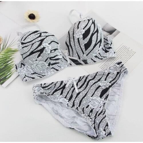 Sexy Sequined Decorative Lingerie One-Piece Seamless Push Up Bras Set Adjusted Wire Free Underwear Womens Bras and Panties Sets