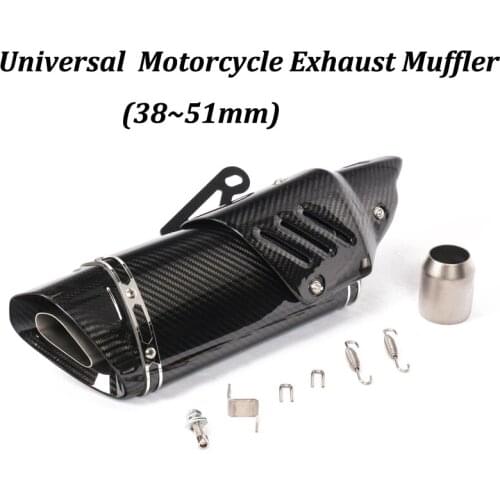 51MM Universal Full Carbon Fiber Motorcycle Exhaust Muffler Modified With AK Sticker For F700GS F650GS ZX-6R ZX-10R R1 Z900