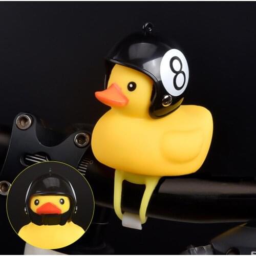 Bicycle Duck Bell With Light Broken Wind Small Yellow Duck MTB Road Bike Motor Helmet Riding Cycling Accessories