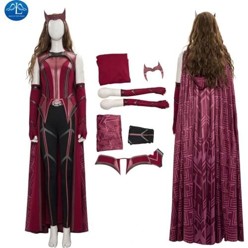 High Quality Vision Wanda Maximoff Battle Outfit cosplay costume Halloween Scarlet Cosplay Witch Costume Sets