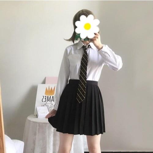 High Quality Japanese Style Students School Uniform Girl Women Long Sleeve Jk School Uniforms SHIRT SKIRT TIE SUIT