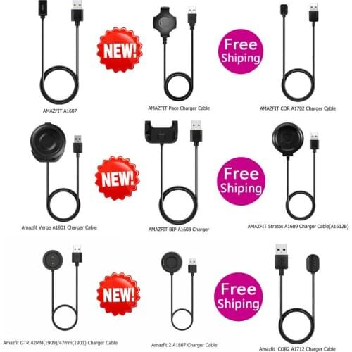 High Quality Full Sort Smartwatch Charger for AMAZFIT A1607/Pace/Cor/Verge/Bip/2 Stratos/GTR 42 47mm/Amazfit 2/Cor2 Charge Cable