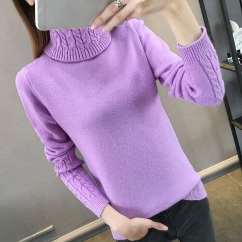 Turtleneck Winter Sweater Women 2021 Elegant Thick Warm Female Knitted Pullover Casual Knitwear Tops