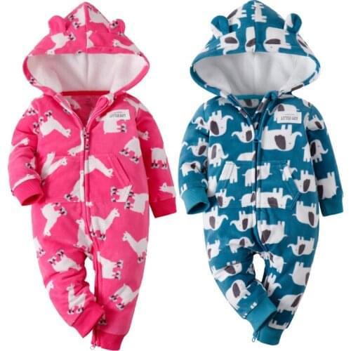 2020 baby girl clothes toddler girl winter clothes fleece winter warm baby romper boys dinosaur clothes Zipper 2Y little baby