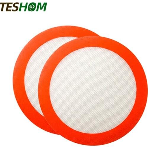 2PCS Premium Non Stick Reusable Round Silicone Baking Mat Set Of 2 Diameter 9 inch Round Cake Pan Liner Baking Sheets Pizza Pad