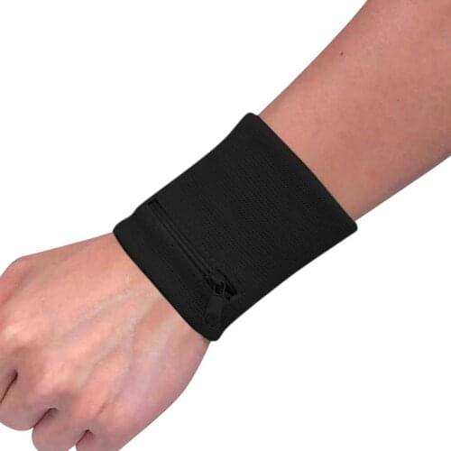 1Pc Wallet Pouch Wrist Wrap Bandage Support Zipper Running Sports Wristband