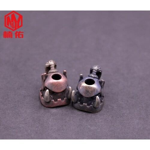 1PCS DIY Brass Knife Bead Copper Material Making Half Orc Knife Bead EDC Multi-Tool Paracord Bead
