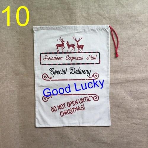 200pcs/lot New Arrival 14 Styles Latest Fashion Personalized Cute Christmas Gife Bag High Quality Christmas Canvas Santa Sack