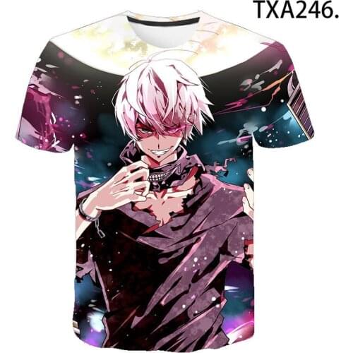 2021 Summer Style Anime Tokyo Ghoul T-shirt Mens Womens Cool Top Men/Female 3D T-shirt Fashion Casual Tee Cool110/6XL