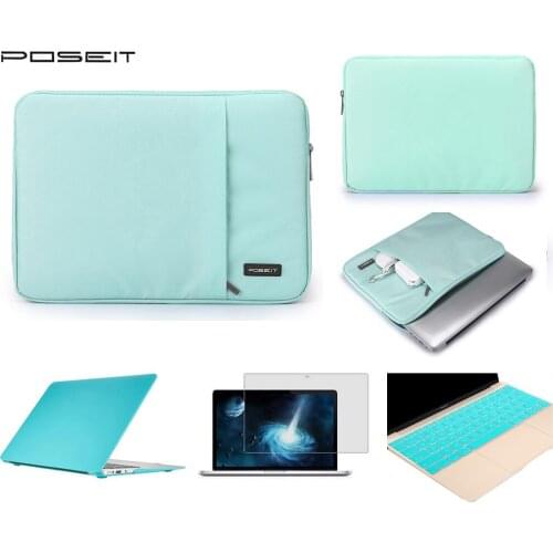 4 IN 1 New Matte Hard case+Sleeve Bag+keyboard cover+Screen protector For Macbook Pro Air Retina 11 12 13 15"inch Notebook Bag
