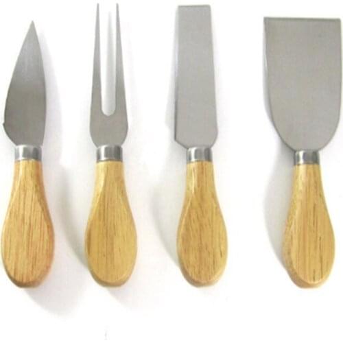 50set/lot New Knives Bard Set Oak Handle Stainless Steel Slicer Cheese Knife Kit Baking Tools Kitchen Cooking Accessories