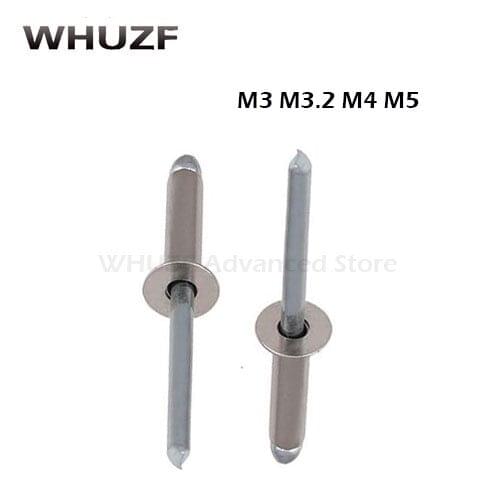 Free shipping 40pcs/60pcs M3 M3.2 M4 M5 304 Stainless steel Blind Rivets Decorate rivet Fold Type size