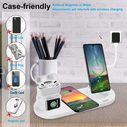 Wireless Chargers 3 in 1 Fast Wireless Charger Charging Station For Apple Watch 6 In 1 AirPods IPhone 12 11 Pro Dock Station for