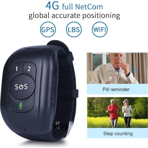 Position Watch GPS Wifi 4G GPS Tracker Personal Tracking Device Temperature Detection Fall Alarm LTE Older Perpeo Watch Traker