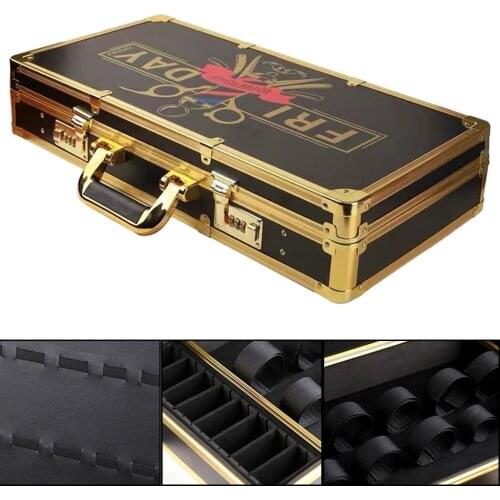 Barber Carry Case Aluminum Frame with Lock Hair Combs Styling Cutting Tool Box