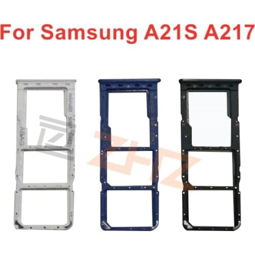 For Samsung A21S A217 Card Tray Holder SIM Card Micro SD Card Slot Adapter Replacement Repair Spare Parts