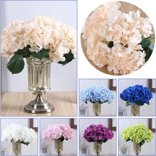 Artificial Flower Hydrangea for Decoration 5 Heads Silk Hydrangea for Wedding Home Party Decor Fake Simulation Flowers Bouquet