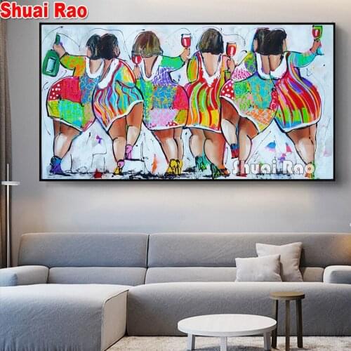 Diamond painting fat lady cartoon funny woman Full Square/Round drill 5d embroidery portrait cross stitch resin stone