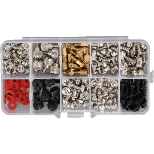 Areyourshop Computer Screws Standoffs Set Kit 228 Pieces Hard Drive Motherboard Case Fan