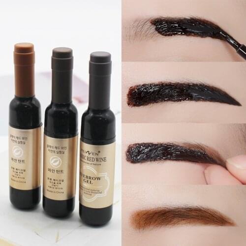 Cosmetics Red Wine Tattoo Brow Gel Tint Waterproof Peel Off Eye Brow Tattoo Long-lasting Dye Eyebrow Shadow Gel Cream Makeup