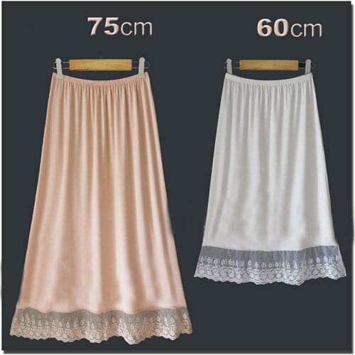 Lace decoration bust skirt basic skirt slip inside modal basic half skirt medium skirt