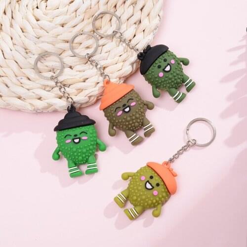 Cartoon durian doll key chain pendant simulation fruit durian car bag pendant live gift