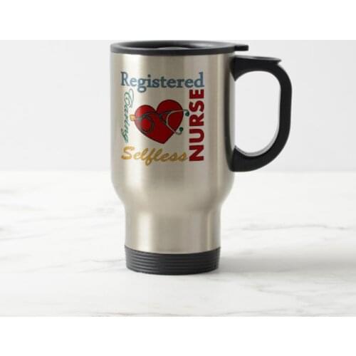 Nurse Travel Mug Stainless Steel coffee Cup with Handle - Great Gift Mugs 14 Ounce