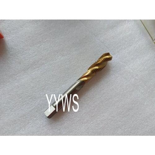 HSS Right Hand Sprial Flute TiN Coating Machine Tap M10 1.5 TPI Machine Metric Sprial Flute TiN Coating hand Tap M10×1.5 TPI