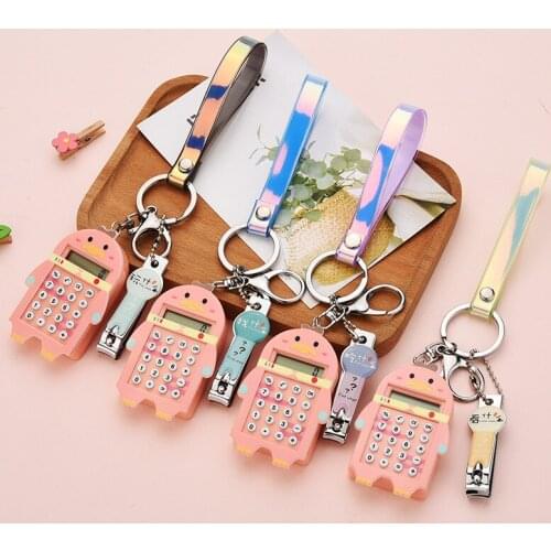 Mini Simulation Penguin Computer Key Ring Nail Clippers Keychain Maze Game Decompression Key Chains Bag Car Pendant Keyfob