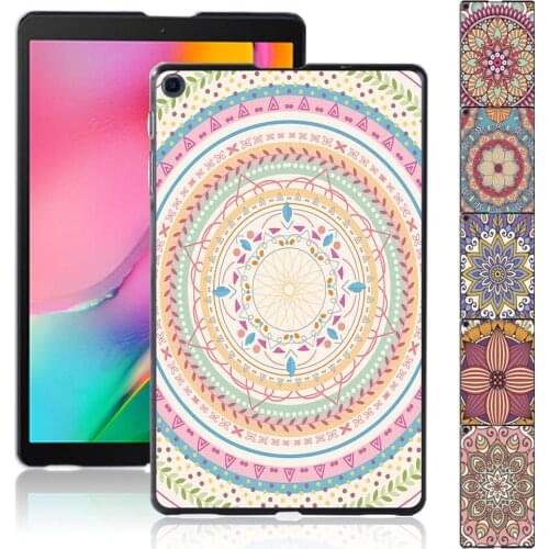 Fashion Tablet Case for Samsung Galaxy Tab A 10.1 2019 T510 T515 Mandala Pattern Printed Plastic Durable Hard Protective Shell