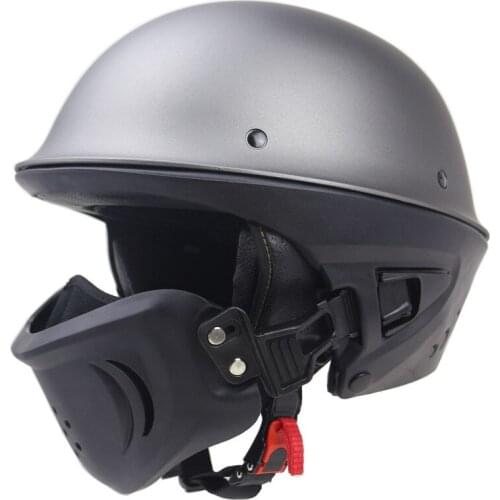 DOT Cafer Racer Vintage Detachable Motorcycle Half Helmet Open Biker Riding Scooter Cruiser Retro Motorcycle Motorbike Capacetes