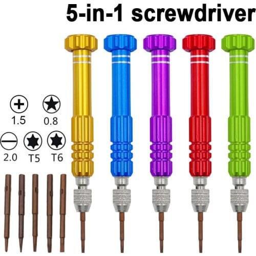Colorful Screwdriver 5 in 1 Tool Set Kit Opening Tools Repair Screwdriver For iPhone Samsung Galaxy DIY Mobile Phone Accessories