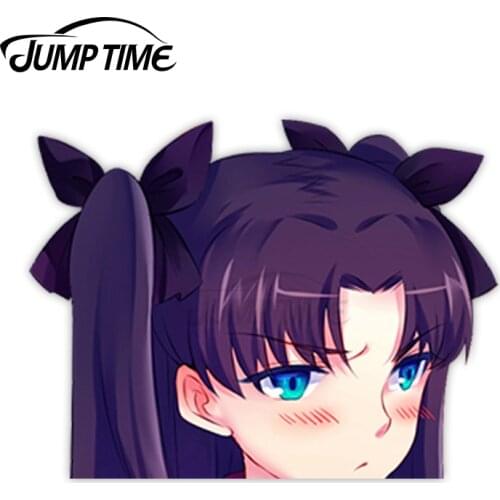 Jump Time 13 x 7.8cm Car Decals Cute Girl Anime Avatar Car Stickers Refrigerator Wiper Vinyl 3D Waterproof Car Accessories