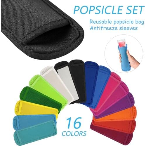 New 5pcs/lot Colorful Neoprene Popsicle Holder Freezer Sleeve Ice Sticks Cover Children Ice Cover Bag For Summer Ice Cream Tools