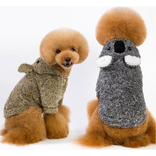 New Cute Pet Dog Clothes Koala Style Fleece Dog Hoodie Autumn Winter Warm Puppy Cats Dogs Sweaters Jacket Coat 3 Colors 5 Sizes