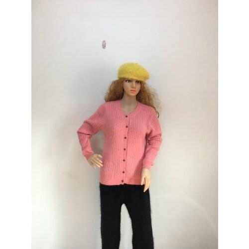 New mink cashmere knit cardigan free shipping