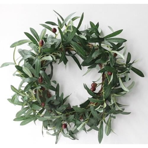 Olive branch Artificial fruit Flower Round wreaths garland wedding flower Background props Christmas tree decoration