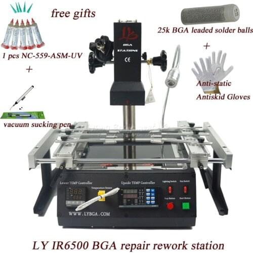 Free shipping Infrared BGA rework station LY IR6500 V.2 with bigger preheat area 240*200mm upgrade free tax ship to Russia