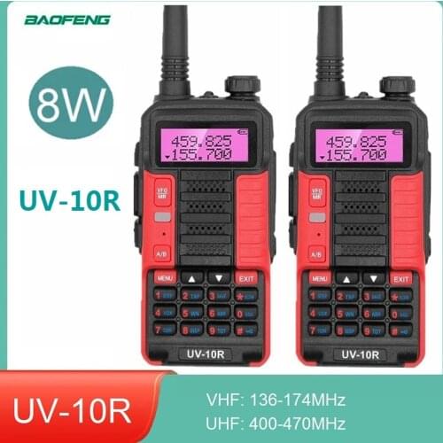 2021 Baofeng UV-10R Powerful Walkie Talkie 10W VHF UHF Two Way Ham Radio Transceiver Portable CB Radio Station For Hunting 20KM