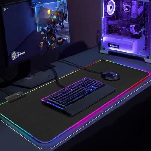 Rgb Gaming Mouse Pad Computer Game Player Mouse Pad Big Game Rubber Non-slip Mouse Pad Big Plush Pad Laptop Keyboard Desk Carpet