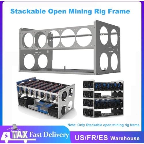 Stackable Open Mining Rig Frame Mining Accessories Tools for 6/8/10 GPU Crypto Coin Bitcoin Support Rack