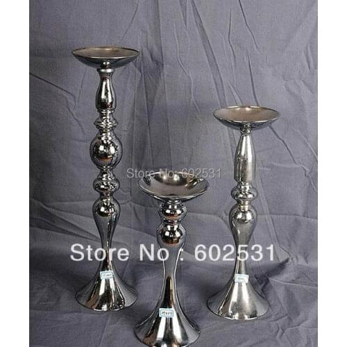 SPR 31cm high wedding kissing ball stick European classical silvery candle stick/ wrought iron candle sticks