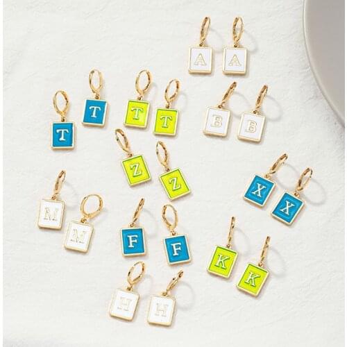 Y2K Jewelry 26 English Letter Earrings for Women Metal Vintage Harajuku Punk Fashion Earring Charm 90s Aesthetic Gifts New 2021