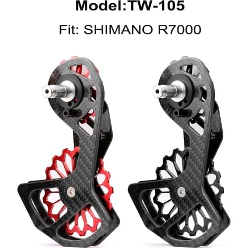 WUZEI Road Bike Rear Derailleur for Shimano R5800 R6800 R7000 R8000 R9000 Carbon Fiber 17T Pulley Ceramic Bicycle Derailleur